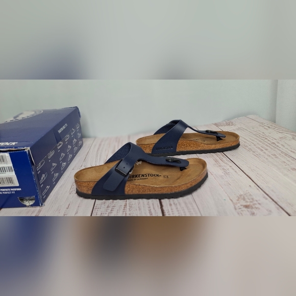 NIB Birkenstock Gizeh Blue Navy Thong Sandals Flip Flops Shoes regular 36/US 5-6 - Picture 6 of 10